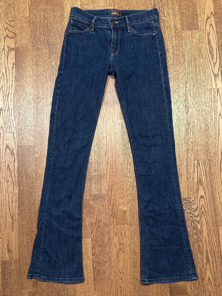 Mother The Runaway Joyride Skinny Flare Mid Rise Blue Denim Jeans Womens 25